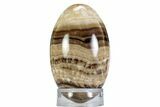 Swirling Polished Chocolate Calcite Egg - Pakistan #365816-1